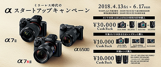 『SEL2470Z』とカメラボディで3万円のキャッシュバック！αスタートアップキャンペーンのご案内