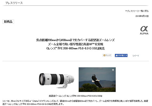 カメラFE 200-600mm F5.6-6.3 G OSS SEL200600G新品