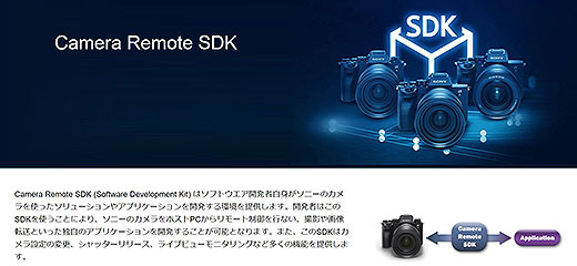 ソニー製デジタルカメラのリモート操作用 ソフトウェア開発キット『Camera Remote SDK（Ver 1.04）』提供開始！『α1』や『RX0 II』に対応
