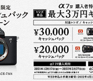 【α7 IV 購入者限定】レンズ単品が最大3万円のお得!『 レンズキャッシュバックキャンペーン』のご案内