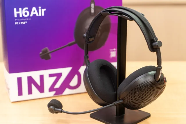 ソニー INZONE H6 Air の実機レビュー用アイキャッチ写真。製品パッケージとヘッドセット本体を並べたカット