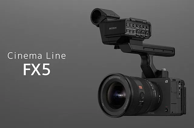XLRハンドルユニットを装着したソニーCinema Lineカメラ「FX5」